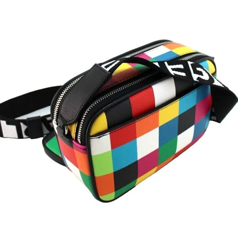 NWT Rare KARL LAGERFELD Cat Maybelle Camera Multi Color Crossbody Bag Gift  Box